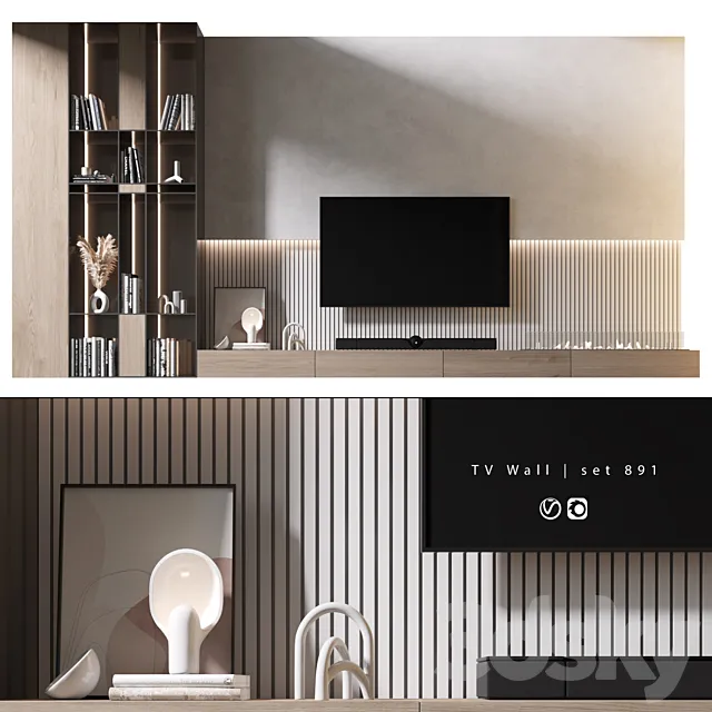 TV Wall | set 891 3D Model TV Wall | set 891 3D Model