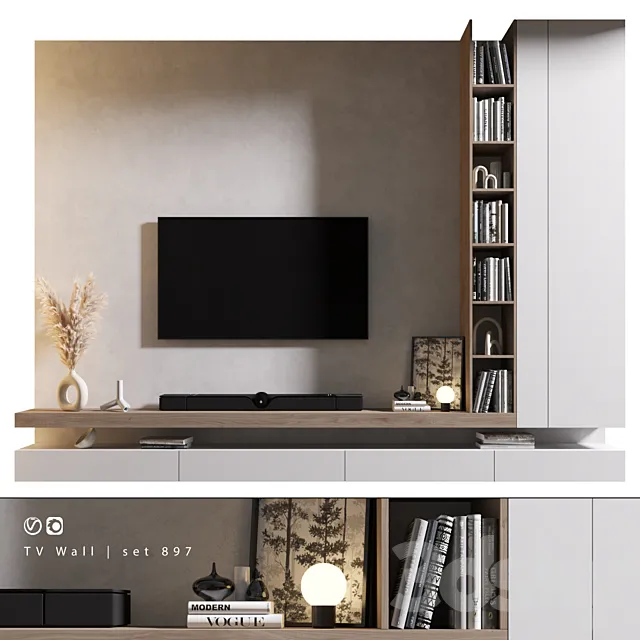 TV Wall | set 897 3D Model TV Wall | set 897 3D Model