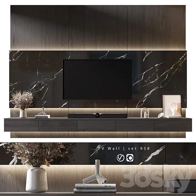 TV Wall | set 938 3D Model