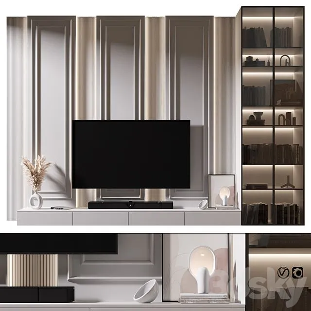 TV Wall set 963 3D Model