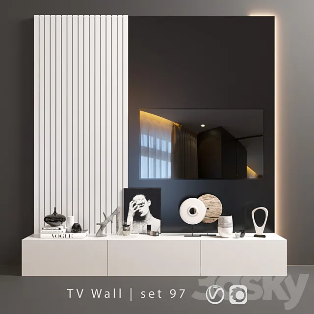 TV Wall | set 97 3D Model TV Wall | set 97 3D Model