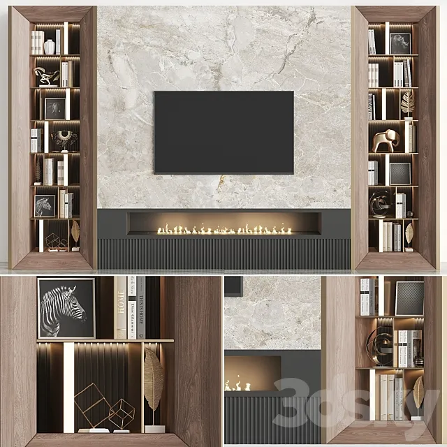 TV Wall Set TV02 3D Model TV Wall Set TV02 3D Model