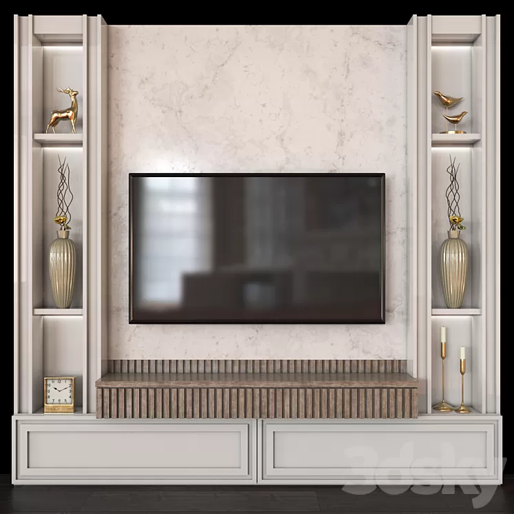 TV Wall set116 3D Model Free Download