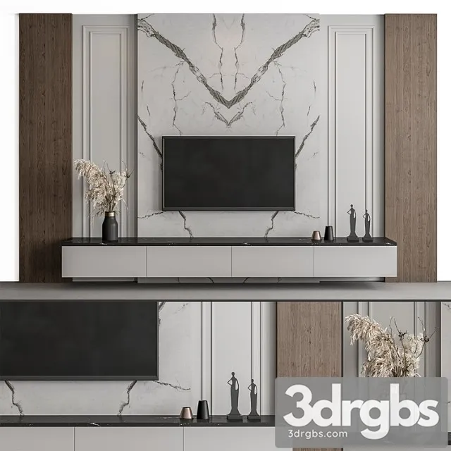 Tv wall stone and wood – set 57 Tv wall stone and wood – set 57