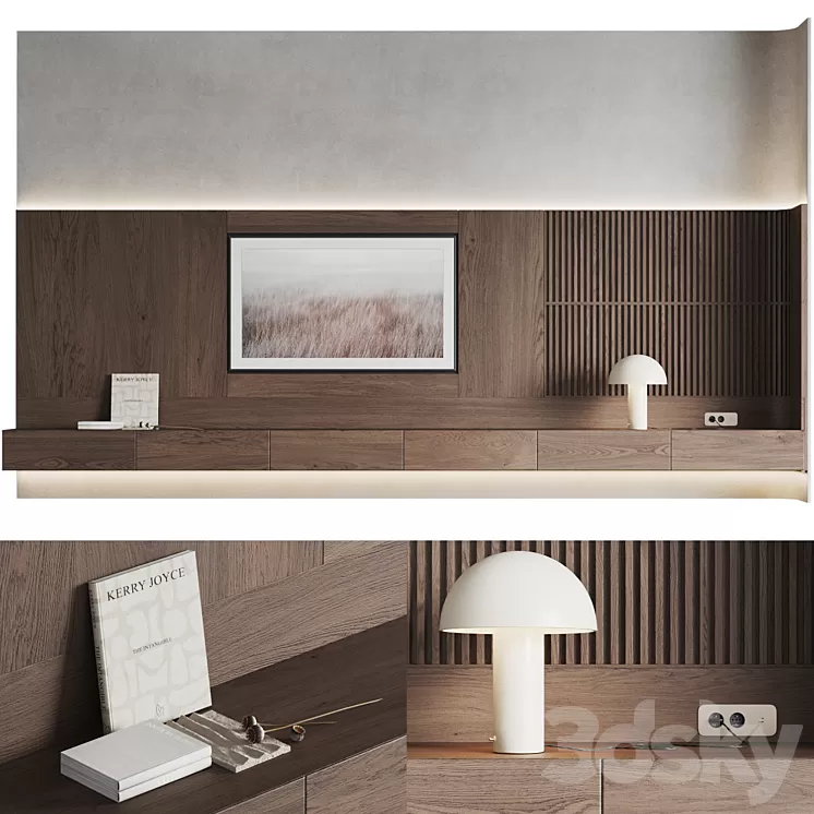 TV wall Tokipan 3D Model Free Download