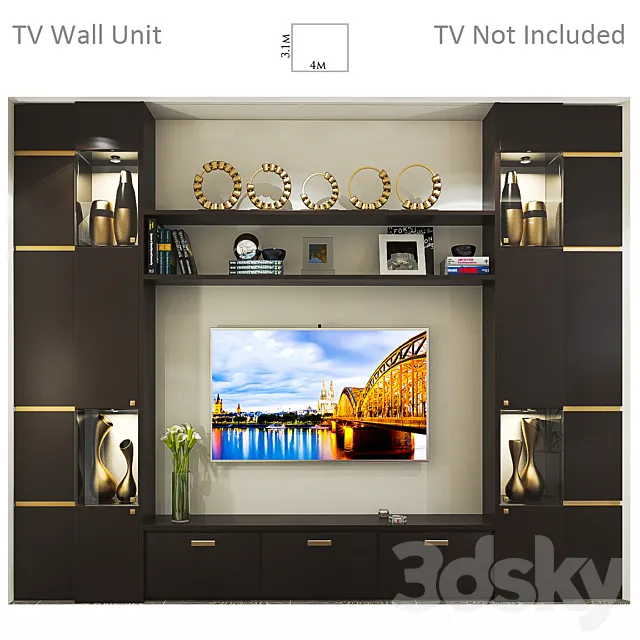 TV WALL UNIT 3 3DModel TV WALL UNIT 3 3DModel