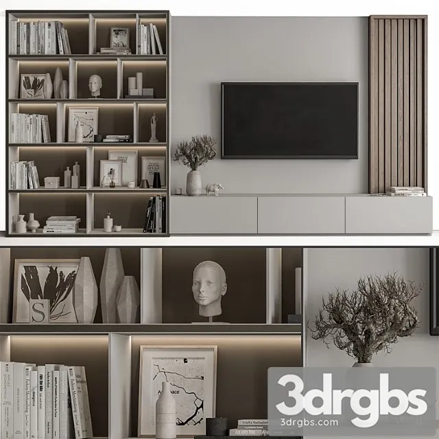 Tv wall wood and gray – set 48 Tv wall wood and gray – set 48