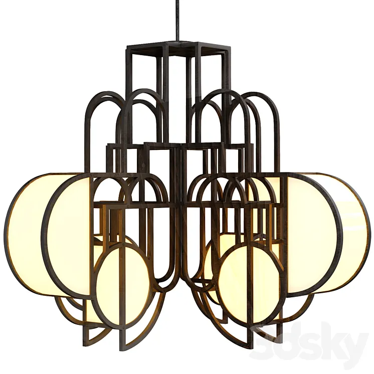 Twentieth Moonrise Chandelier black 3D Model Free Download
