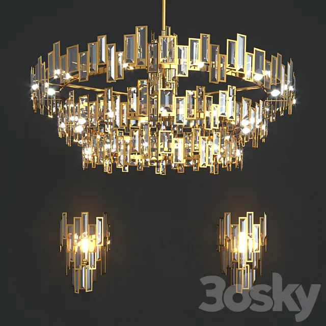 Twenty One Light Island in Luxor Gold 3D Model