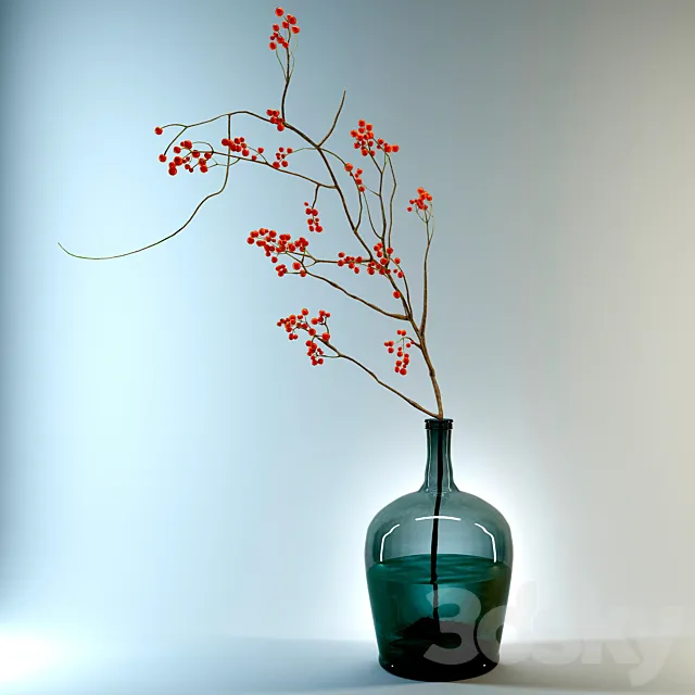 Twig rowan. mountain ash branch 3DModel Twig rowan. mountain ash branch 3DModel