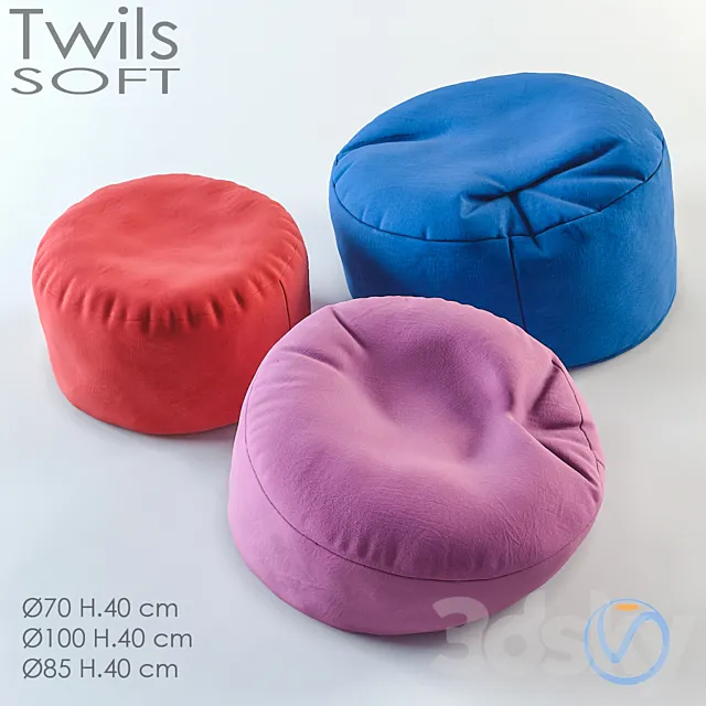 Twils Soft pouf 3D Model Twils Soft pouf 3D Model