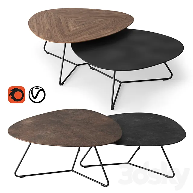 Twinny coffee tables 3D Model