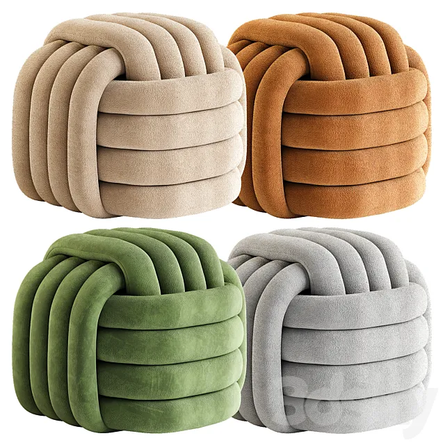Twist Bow Pouf by Westwing collection 3D Model