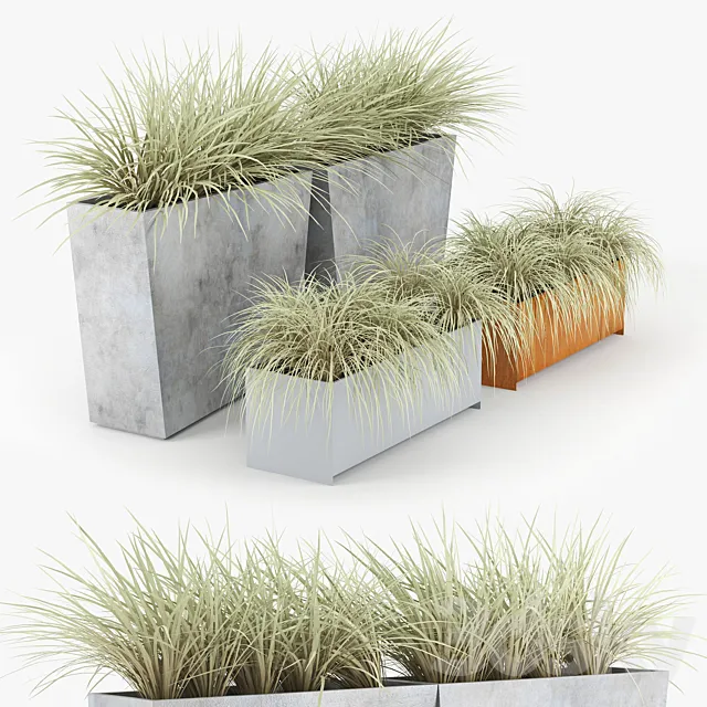 Twista Contemporary Modern Outdoor Planter Pot Grass 3D Model Twista Contemporary Modern Outdoor Planter Pot Grass 3D Model