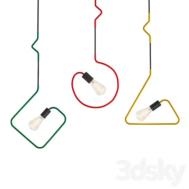 Twisted wire shapes 3D Model