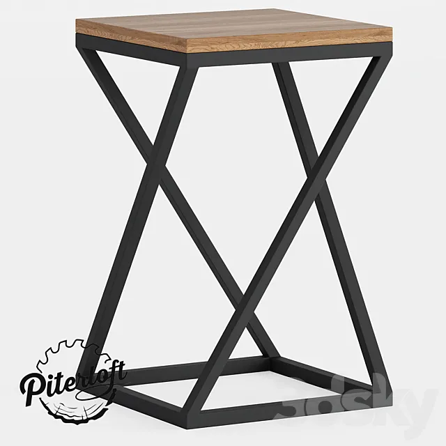 Twister stool in loft style 3D Model Twister stool in loft style 3D Model