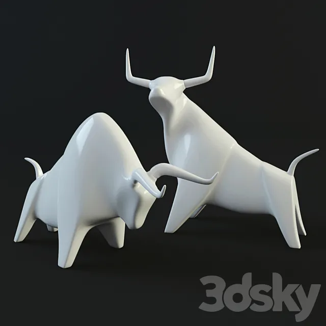 Two bulls 3D Model Two bulls 3D Model