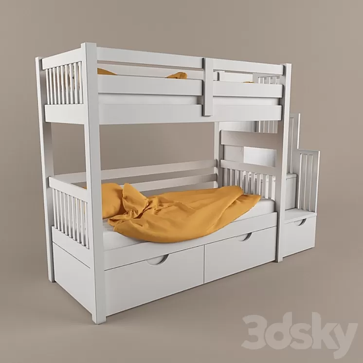 two bunk bed 3D Model two bunk bed 3D Model