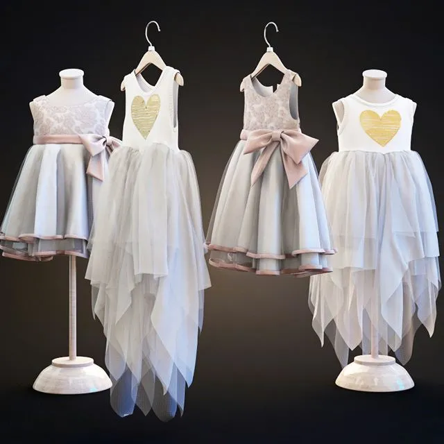 Two children’s dresses 3D Model