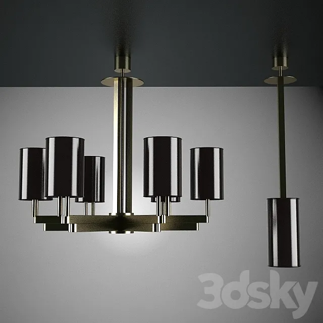 Two Classic Ceiling Lamp 3D Model Two Classic Ceiling Lamp 3D Model