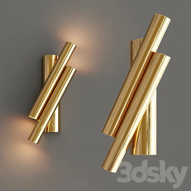 Two oblique rods wall 3D Model Two oblique rods wall 3D Model