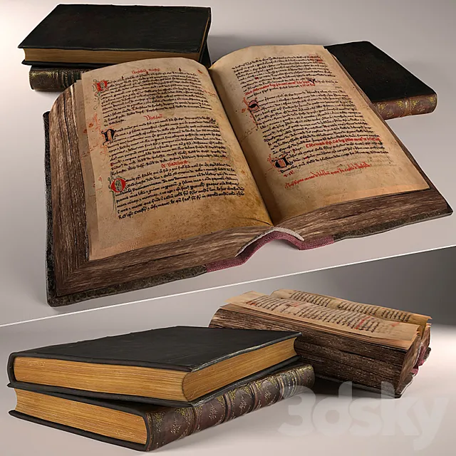 Two old books 3D Model