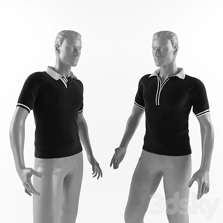 Two polo mannequin 3D Model Two polo mannequin 3D Model