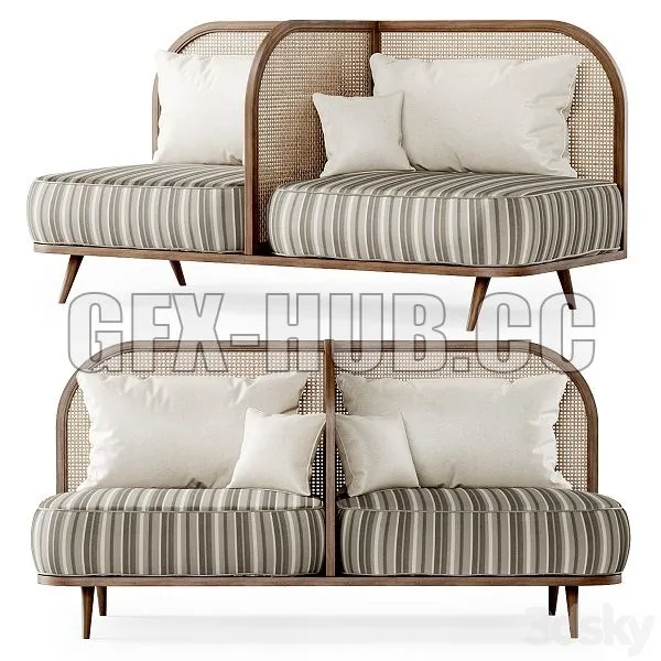 Two Seater Restaurant Sofa TS2 3D Model