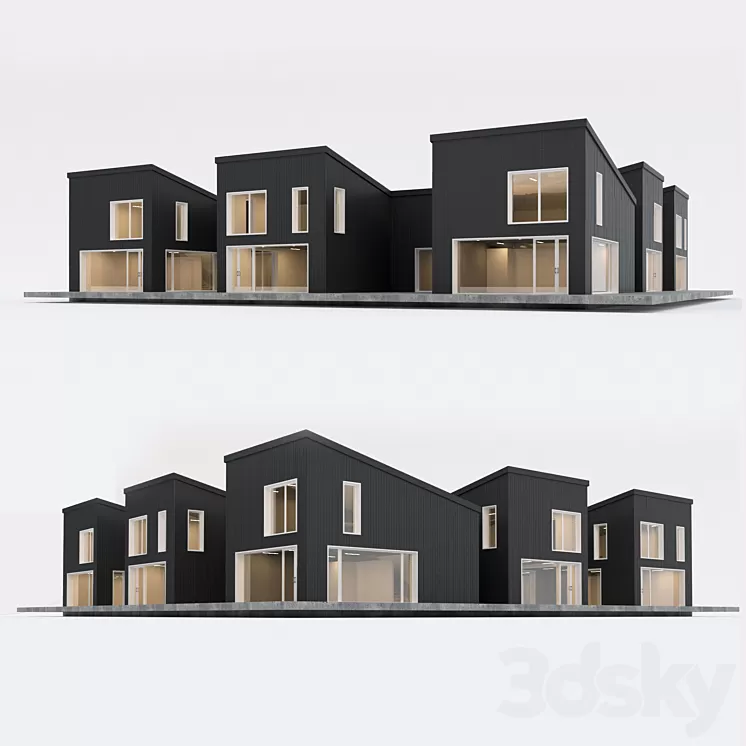 Two-storey residential building. Prefab house. 8 3D Model