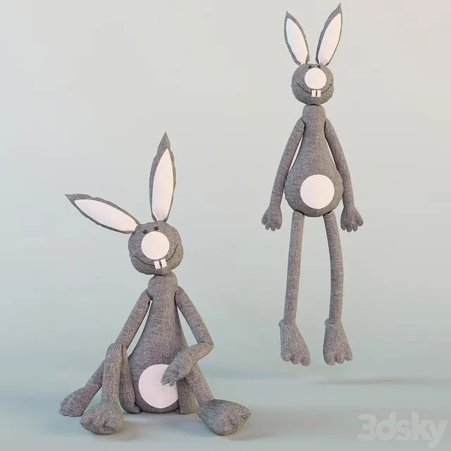 Two toys rabbits 3D Model