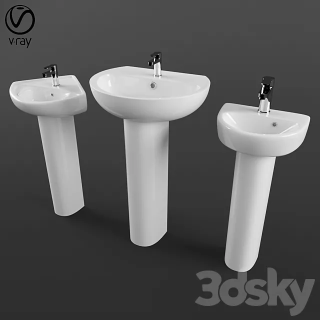 Twyford Wash Basin Collection 3D Model Twyford Wash Basin Collection 3D Model