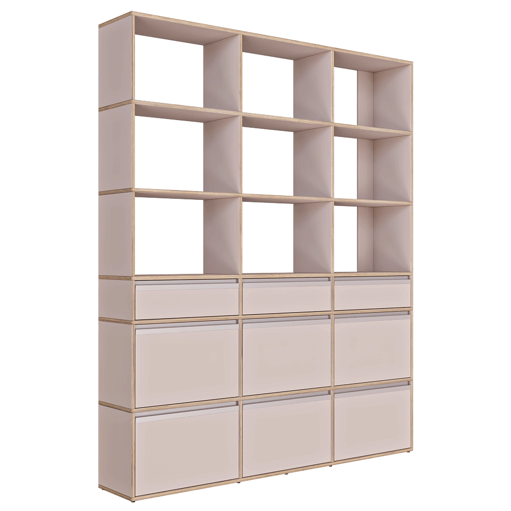 Tylko – Bookcase Type01 in Dusty Pink 3D Model Tylko – Bookcase Type01 in Dusty Pink 3D Model