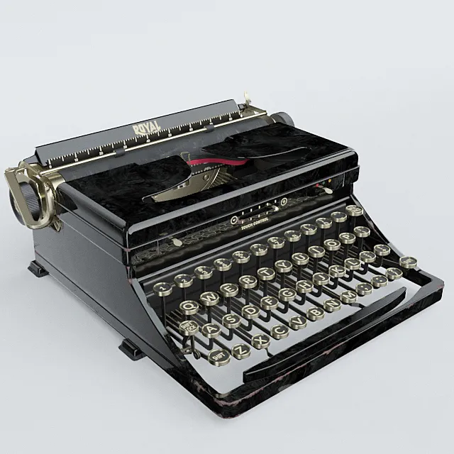 Typewriter Royal Portable Standard Model O 1936 3D Model Typewriter Royal Portable Standard Model O 1936 3D Model