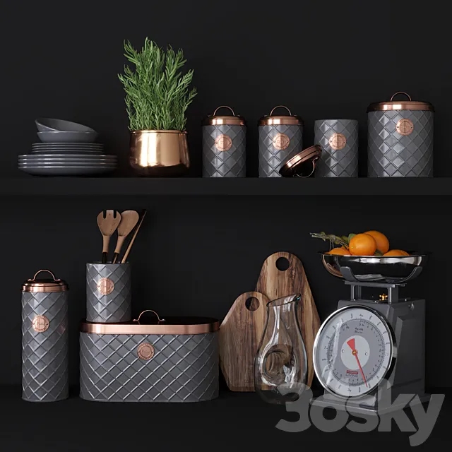TYPHOON_Copper_Decor_set 3D Model