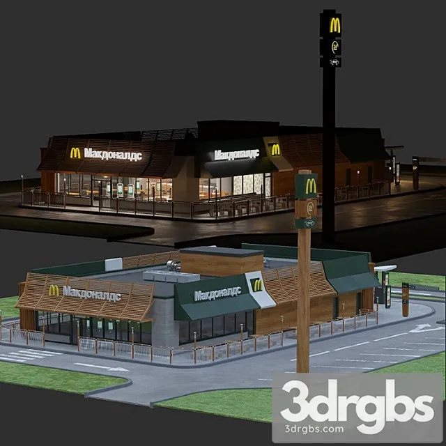 Typical mcdonald’s restaurant 3D Model Download