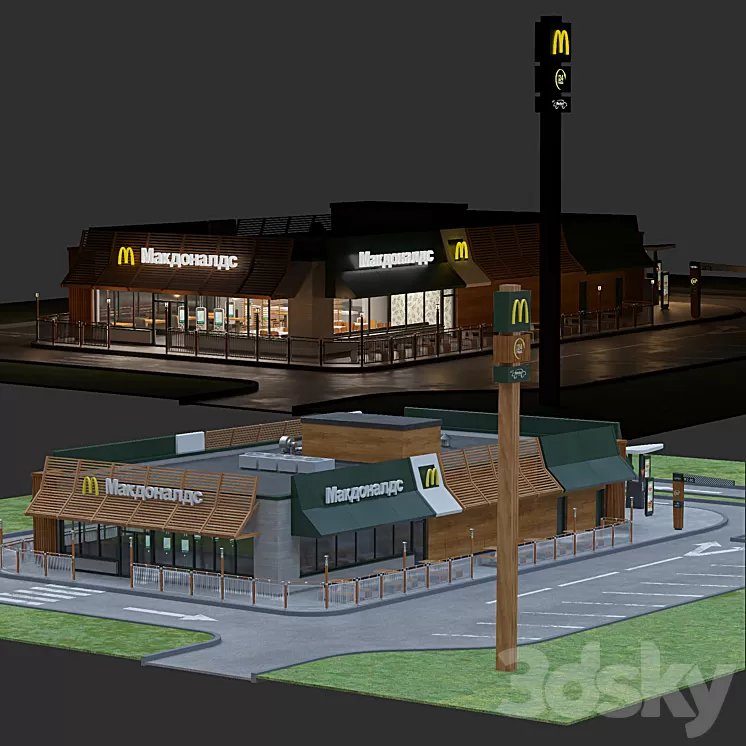 Typical McDonald’s Restaurant 3D Model