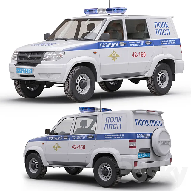 UAZ Patriot Patrol car 3D Model