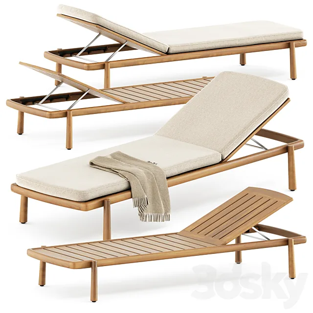 Ukiyo lounger by Tribu 3D Model Ukiyo lounger by Tribu 3D Model