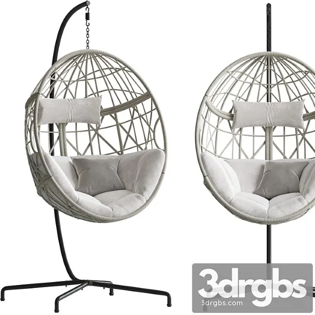 Ulax Furniture Patio Wicker Swing Egg Chair 3D Model Download