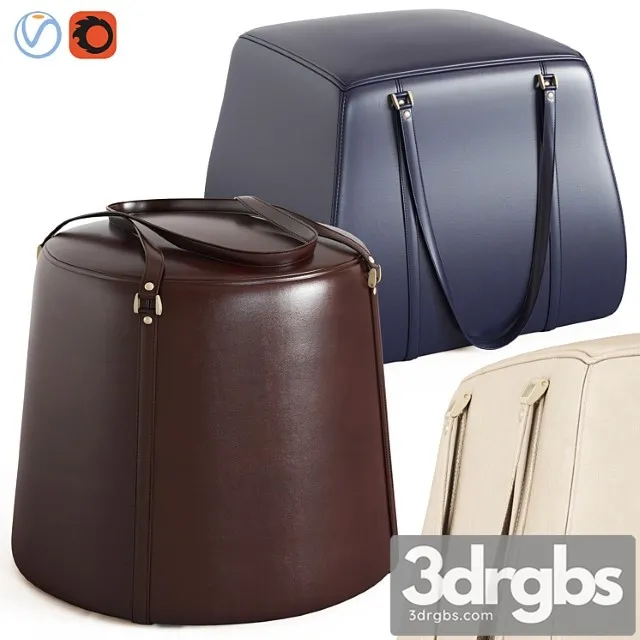 Ulivi bag poufs 2 3D Model Download