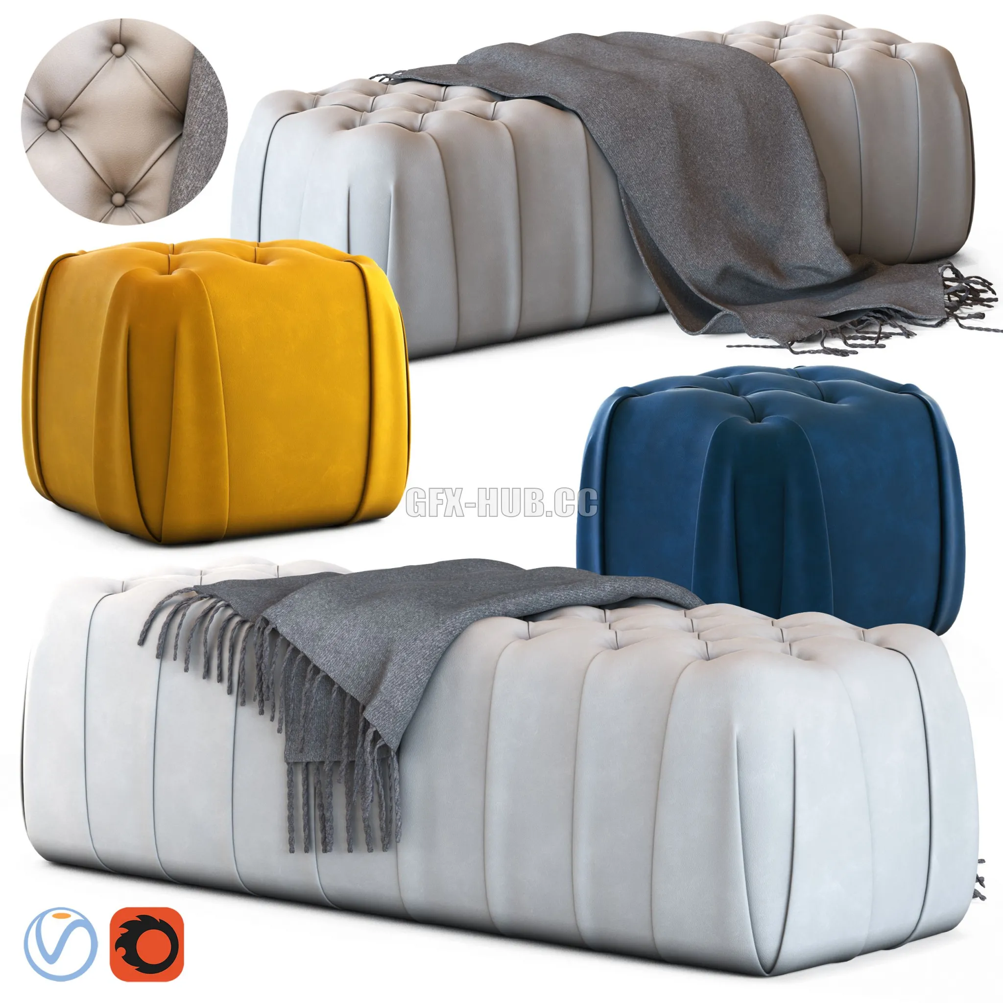Ulivi fly poufs 3D Model Ulivi fly poufs 3D Model