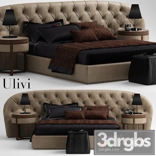 Ulivi Milady Bed 3D Model Download