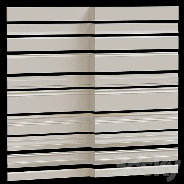 Ultrawood – skirting board collection 1 3D Model Ultrawood – skirting board collection 1 3D Model