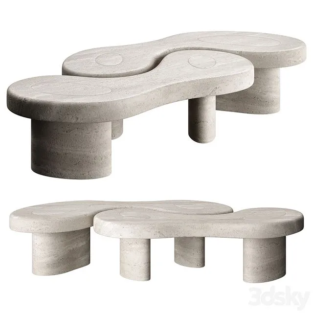 U&ME TABLE TRAVERTINE 3D Model