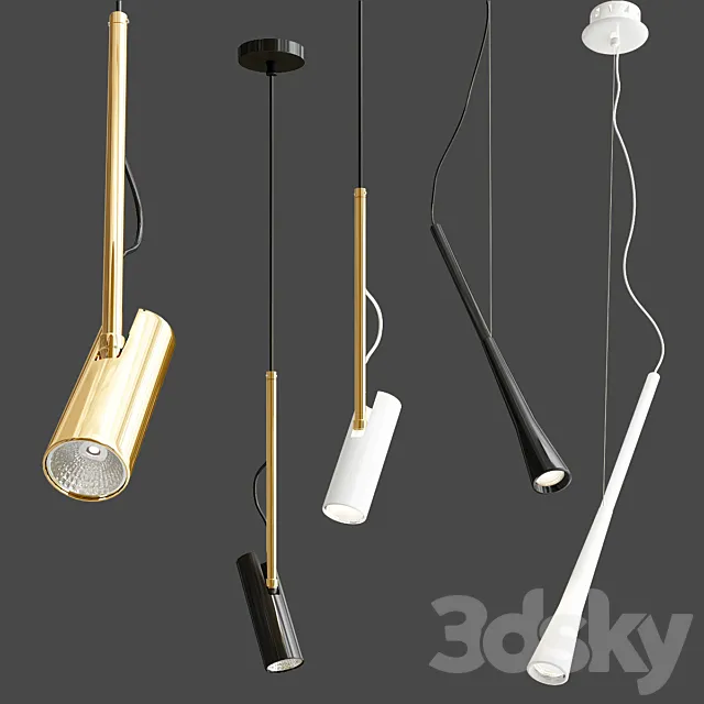 UNA and RIKUS pendant light collection 3D Model UNA and RIKUS pendant light collection 3D Model