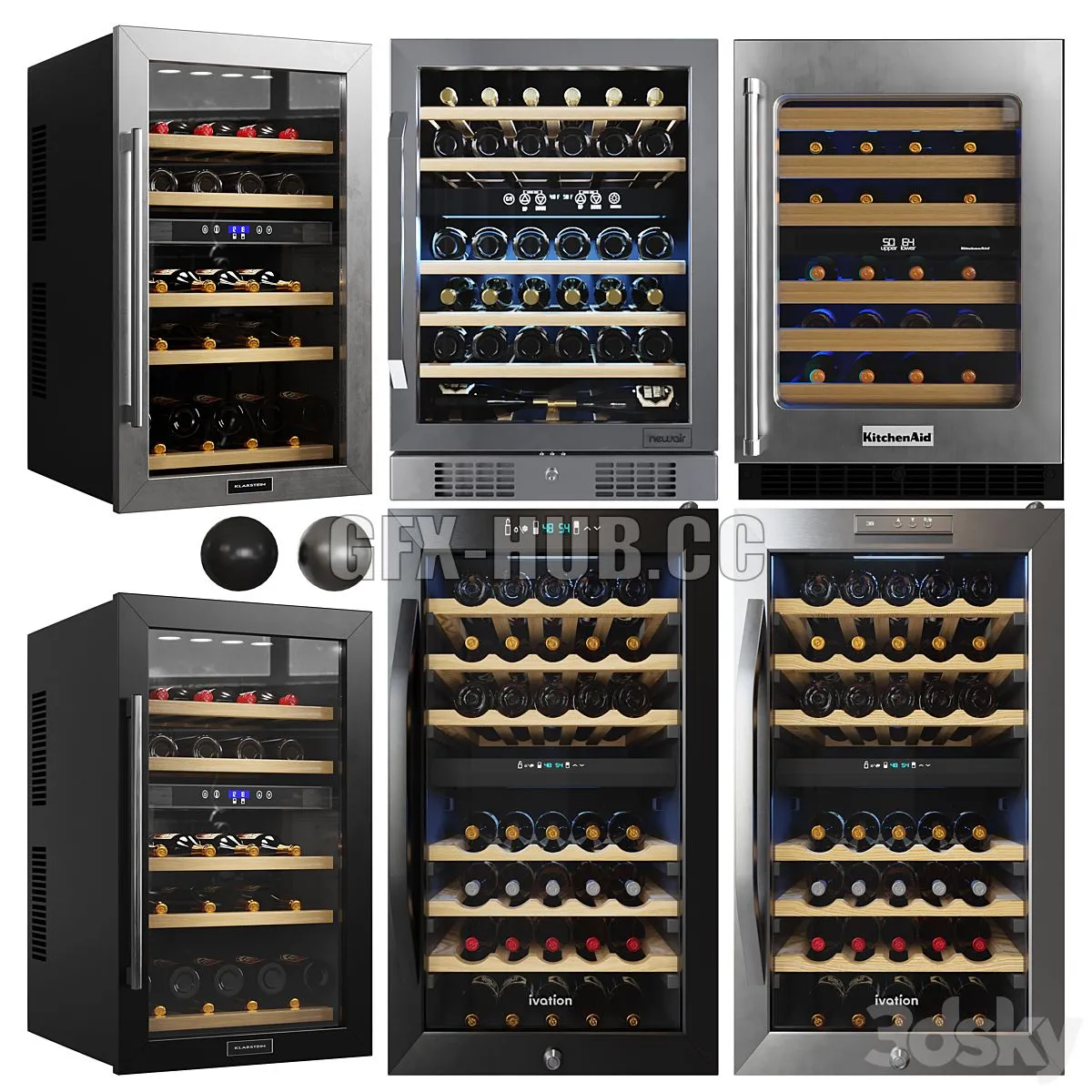 Under Counter Wine Fridges Collection 3D Model Under Counter Wine Fridges Collection 3D Model