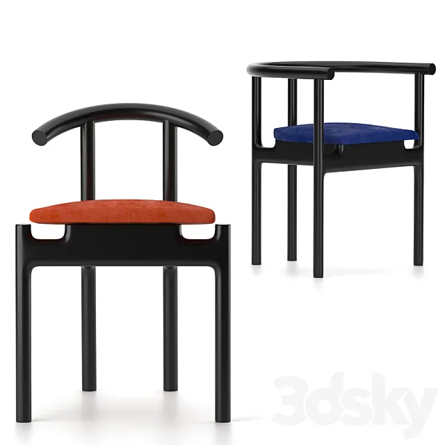 Unika Moblar Inge black _ velvet Hans black _ velvet Dining chair stool 3D Model Unika Moblar Inge black _ velvet Hans black _ velvet Dining chair stool 3D Model
