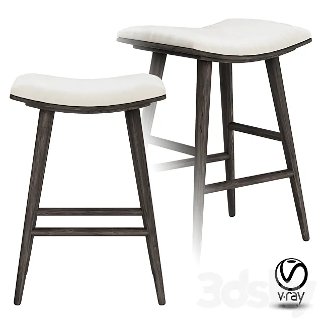 Union Saddle Counter Stool 3D Model Union Saddle Counter Stool 3D Model