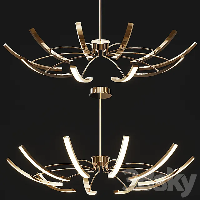 Unique Design Geometric Chandelier Novelty Light 3D Model Unique Design Geometric Chandelier Novelty Light 3D Model
