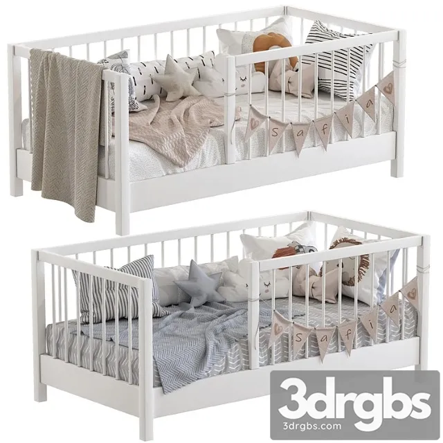 Unique Kids Wooden House Bed 3D Model Download